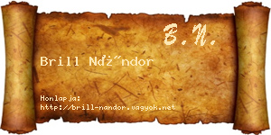 Brill Nándor névjegykártya