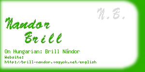 nandor brill business card